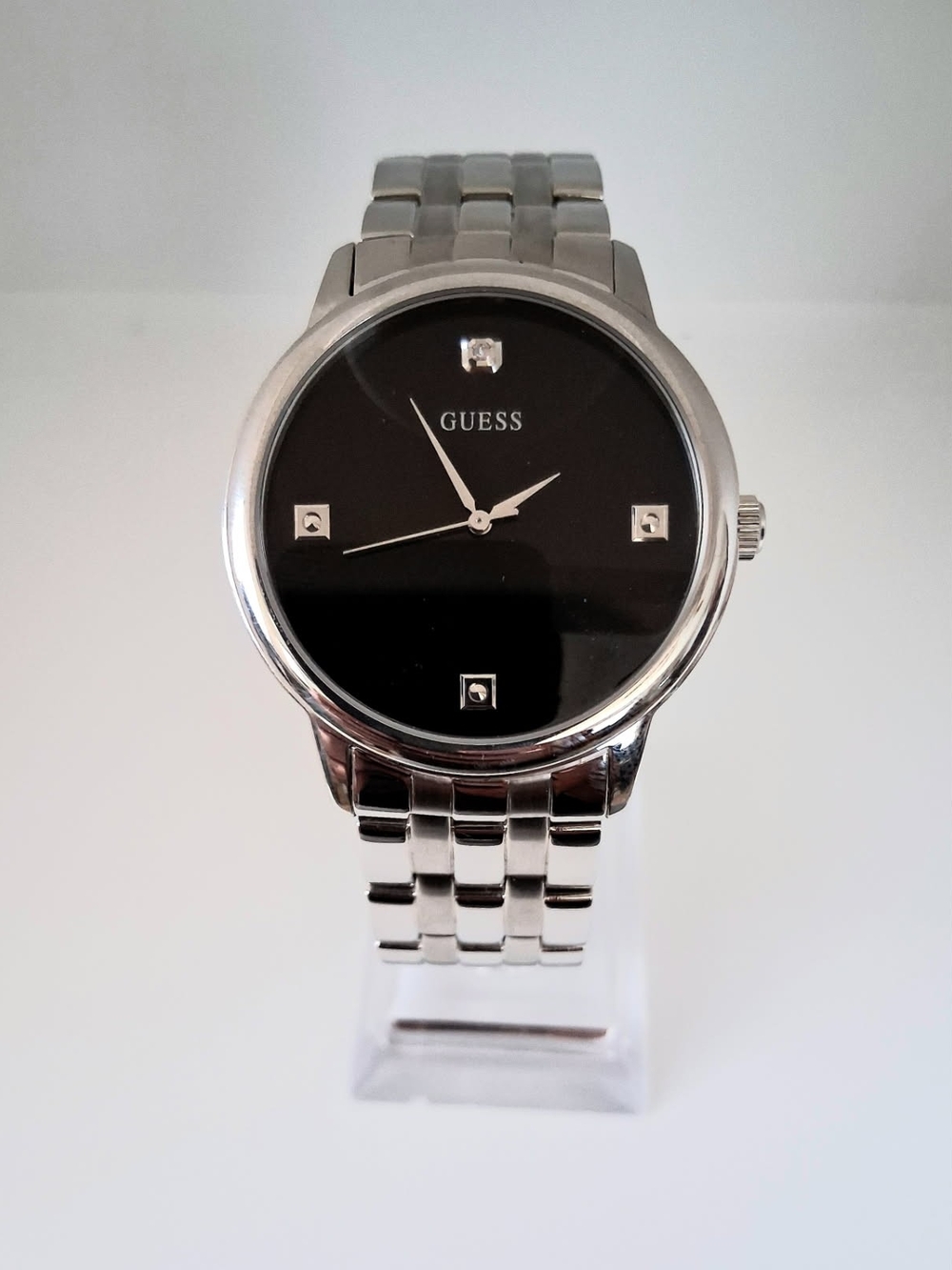 Rare Men's Guess Watch w/Diamond Pointers